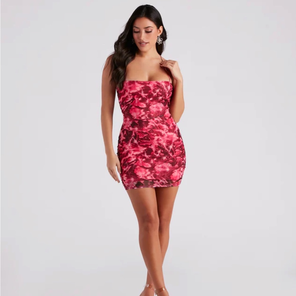 Hot Pink Marble Dress